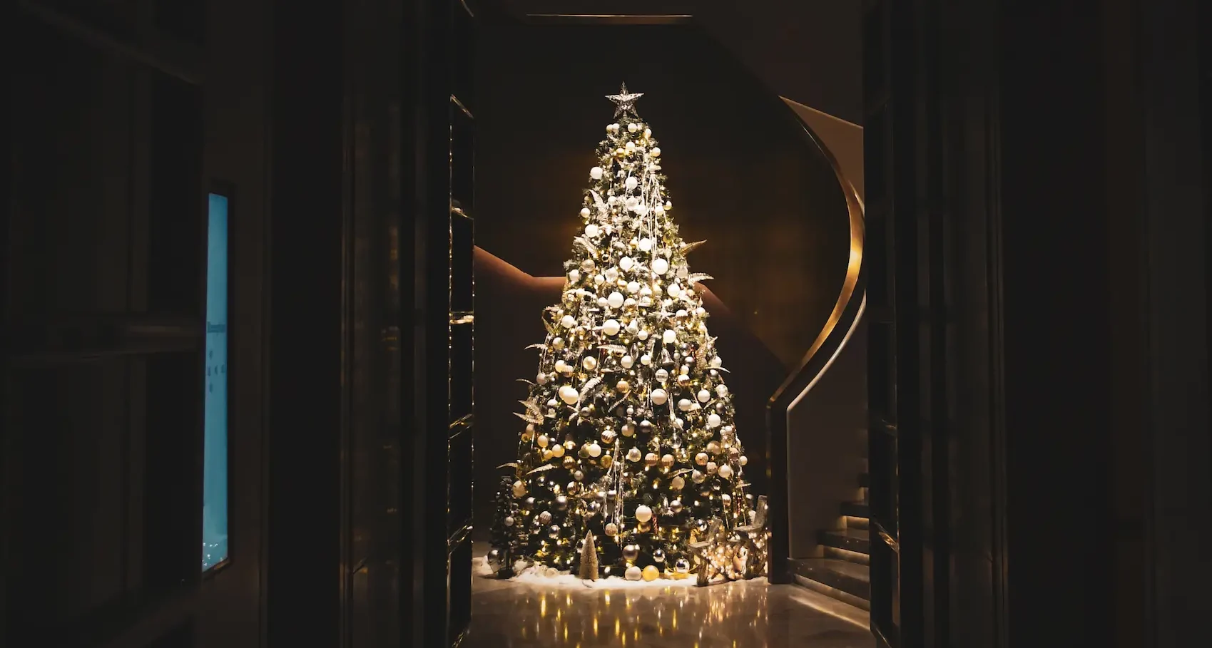 Decorated Natural Christmas Tree