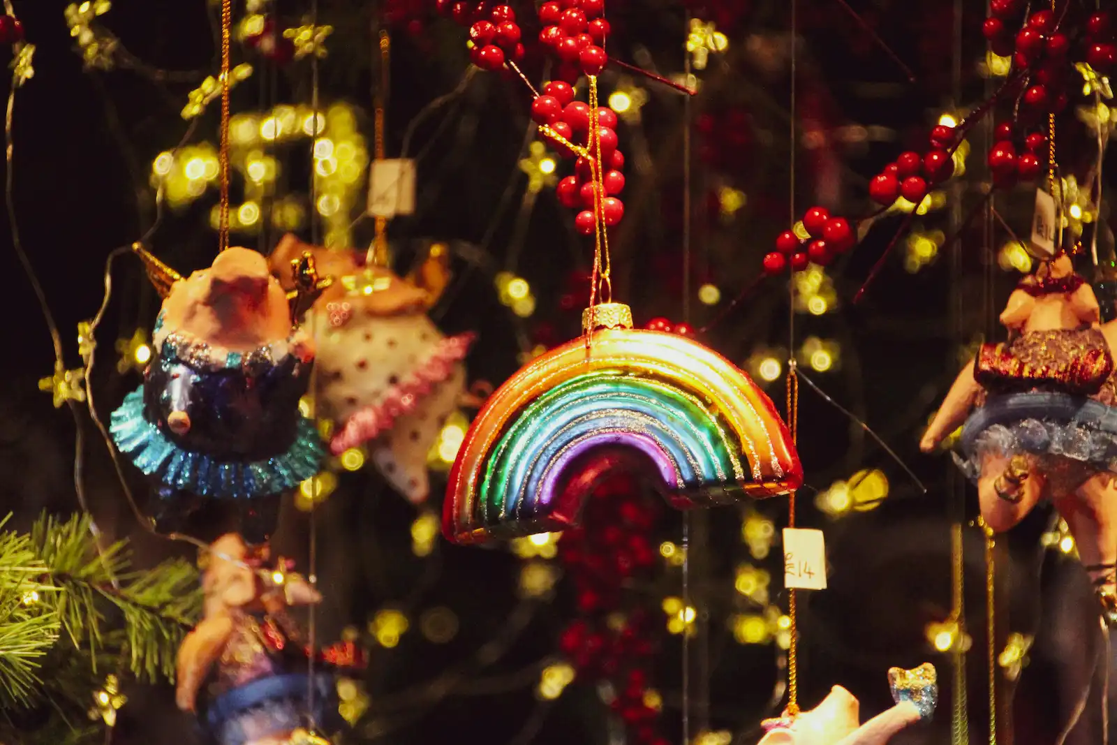 Rainbow dangling bauble